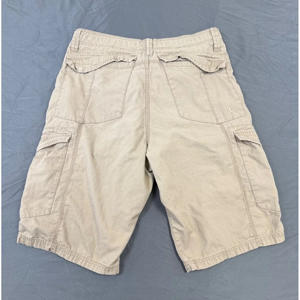 Distressed Jordan Brand Mens Ripstop Cargo Shorts Tan Size 30 Utility 465022-238